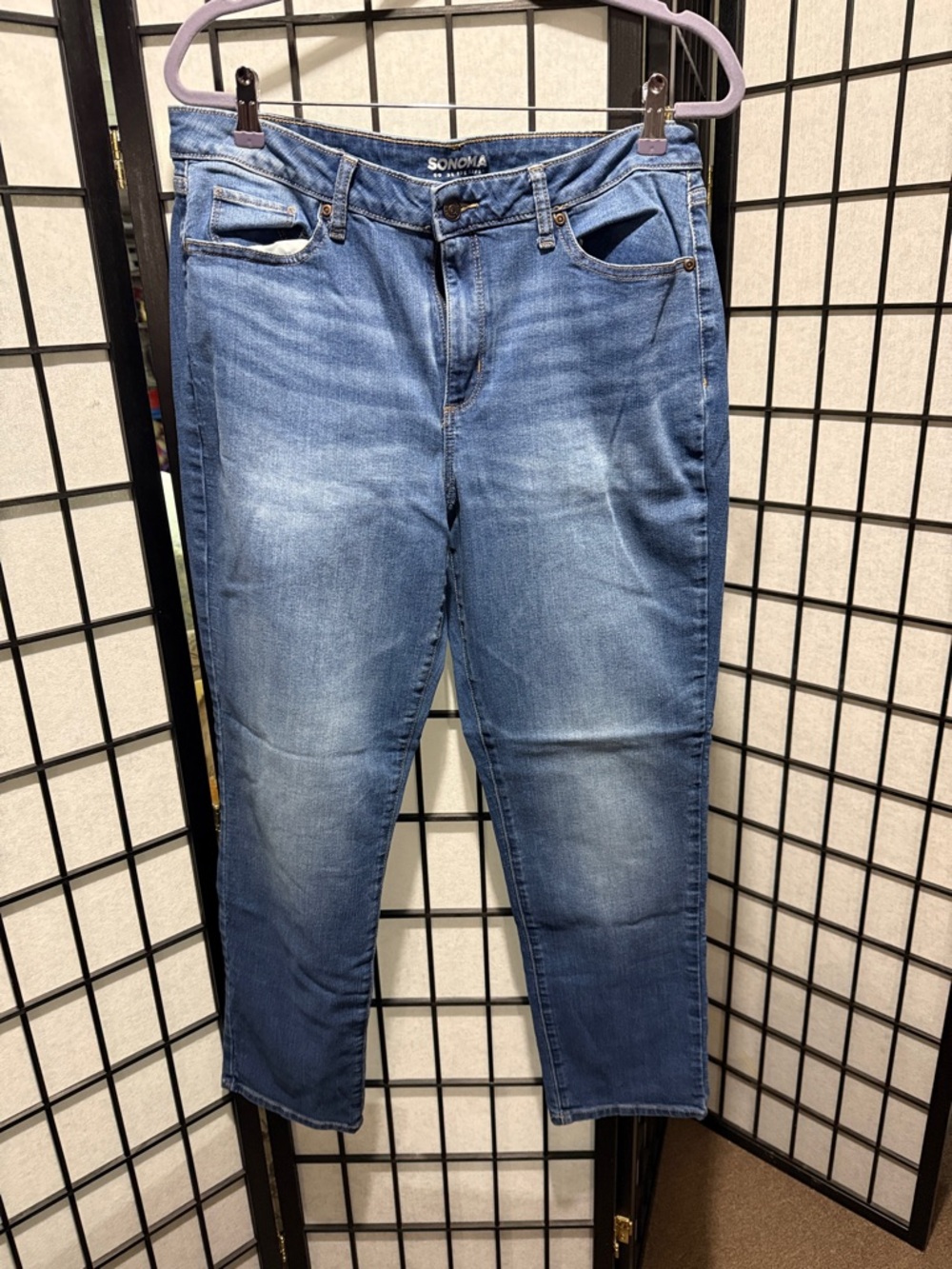 Sonoma Women's Straight Leg Jeans - Medium Blue Wash